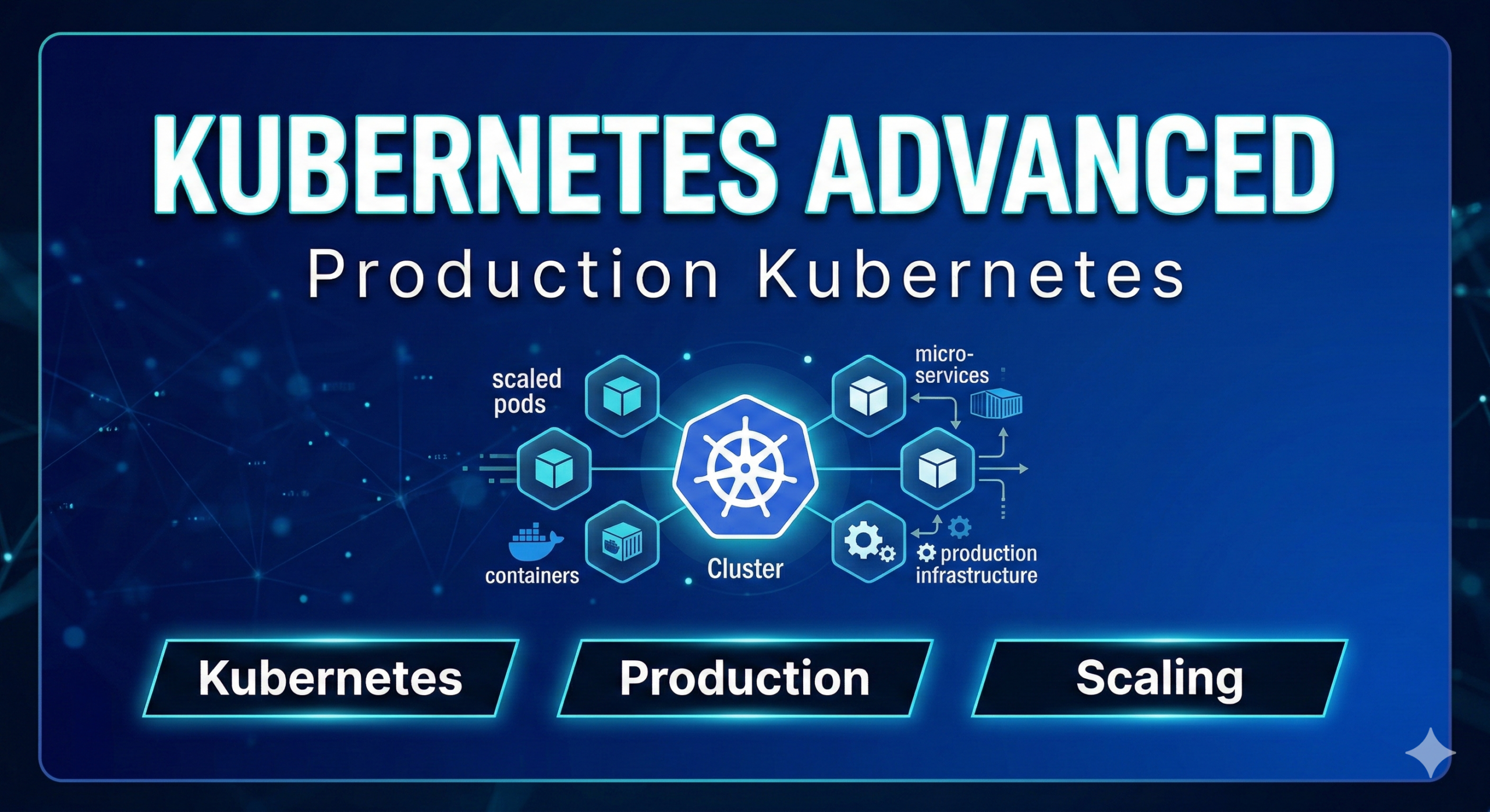 Advanced Kubernetes course covering production Kubernetes cluster management.