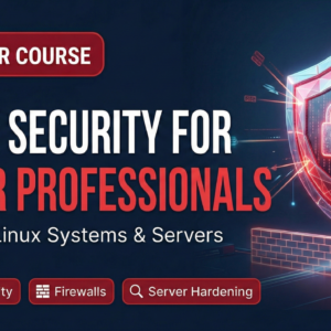 Network Security Fundamentals course thumbnail showing firewall protection, network defense, and cyber security monitoring.