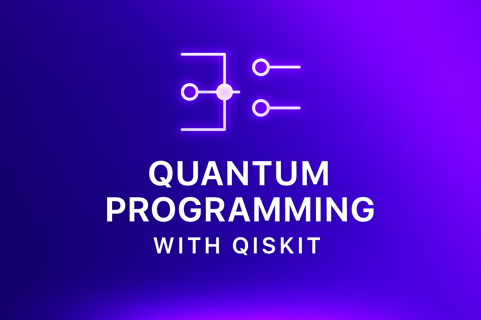 Quantum Programming with Qiskit course thumbnail showing quantum circuits, Python code, and quantum programming concepts.